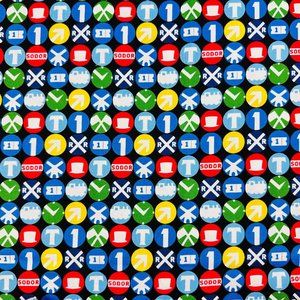 Rare Thomas the Tank Train Railroad Signal Quilt/Sewing Fabric 1.25 yards